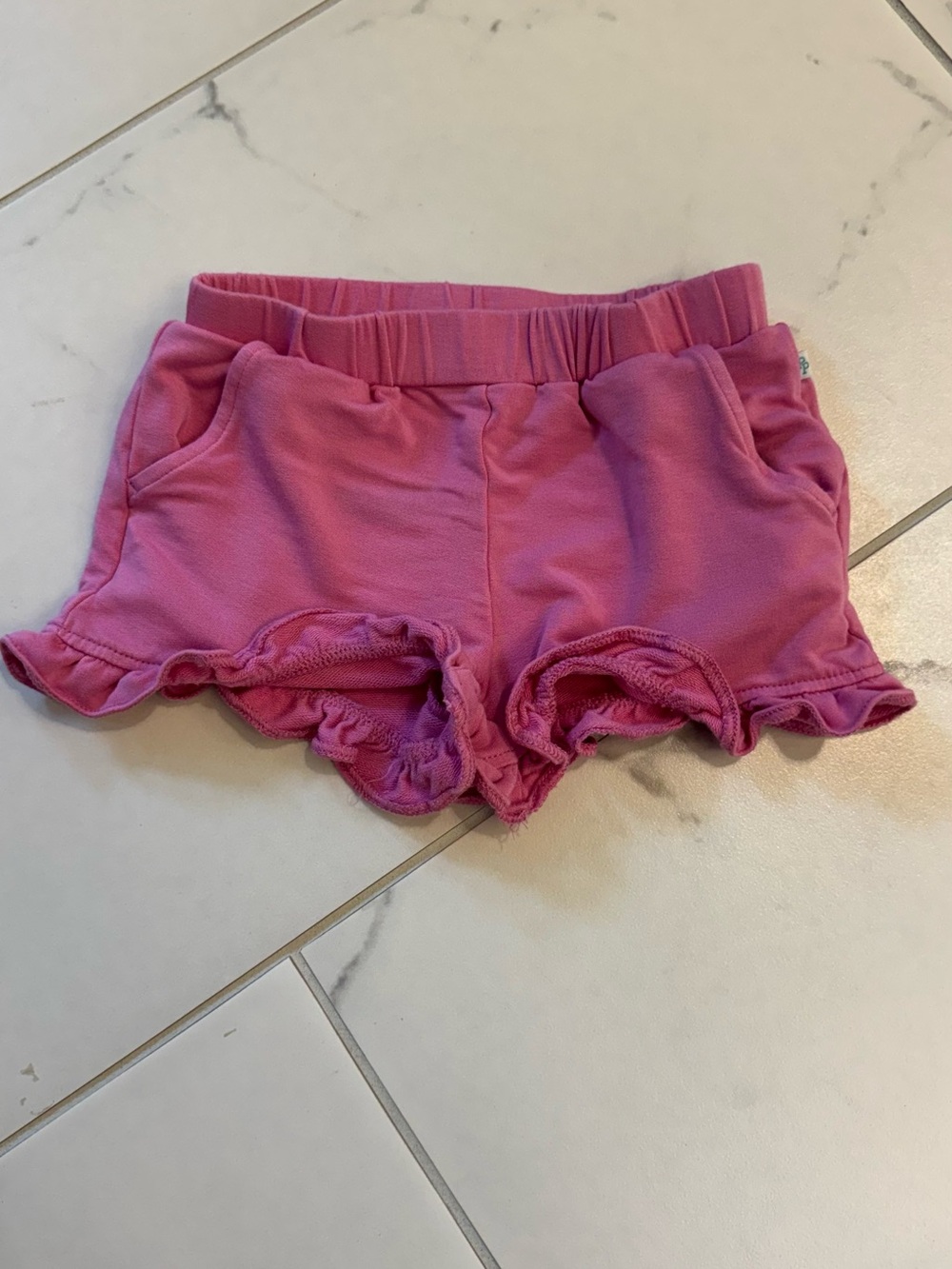 Posh Peanut Pink Ruffle Hem Shorts